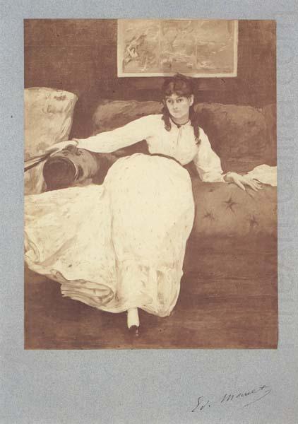 Photographie d'apres le tableau,Le repos (mk40), Edouard Manet